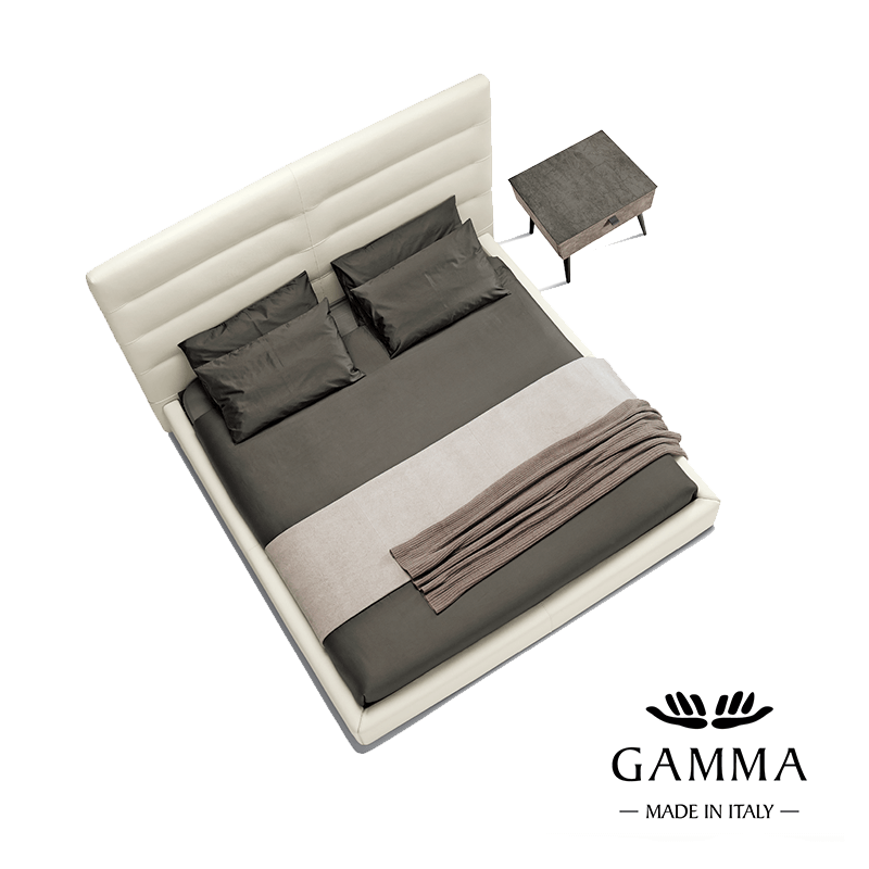 sayonara2 white leather bed top view shop