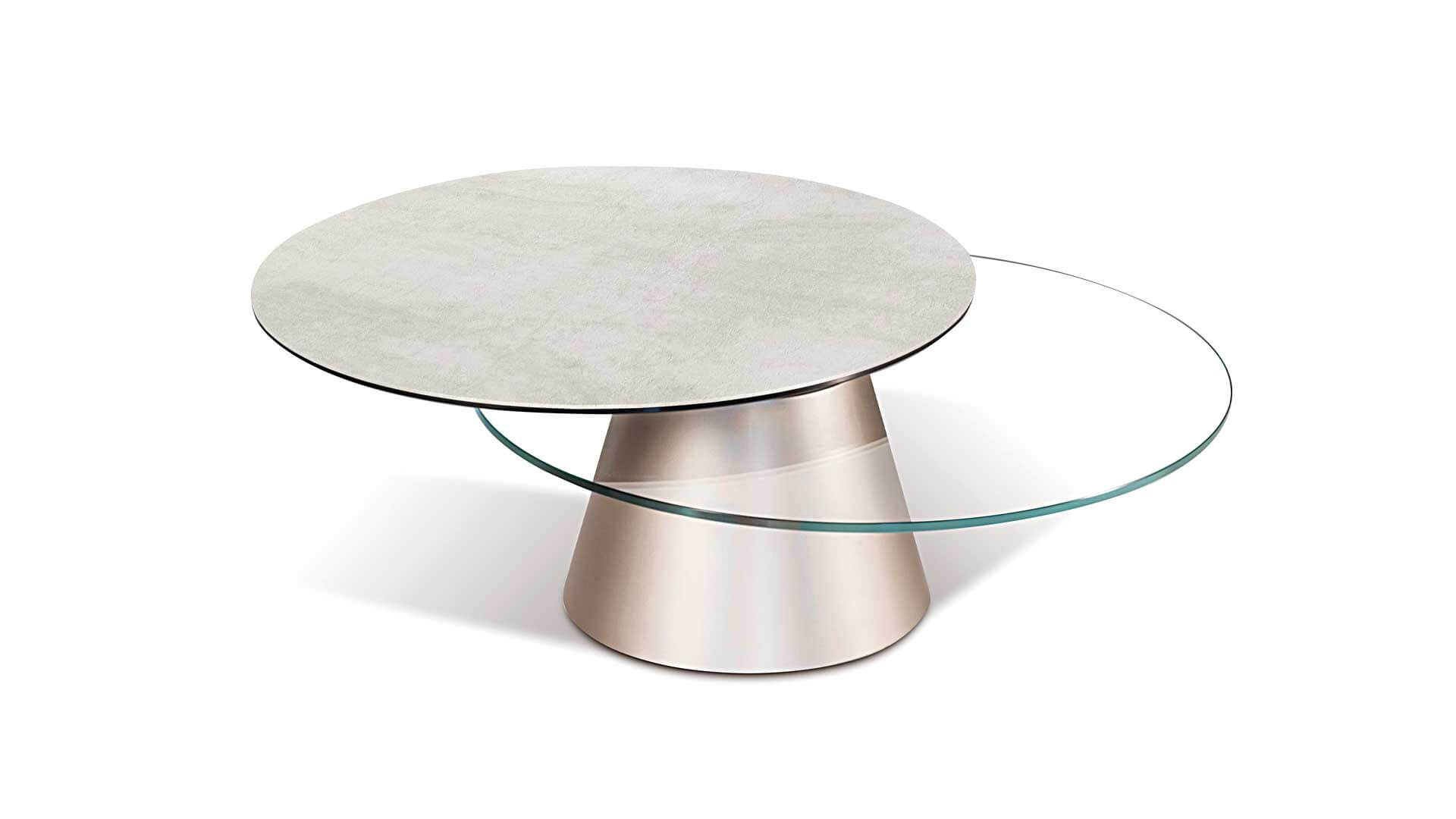 1-girotondo-indice round two top coffee table in ceramic and glass combination