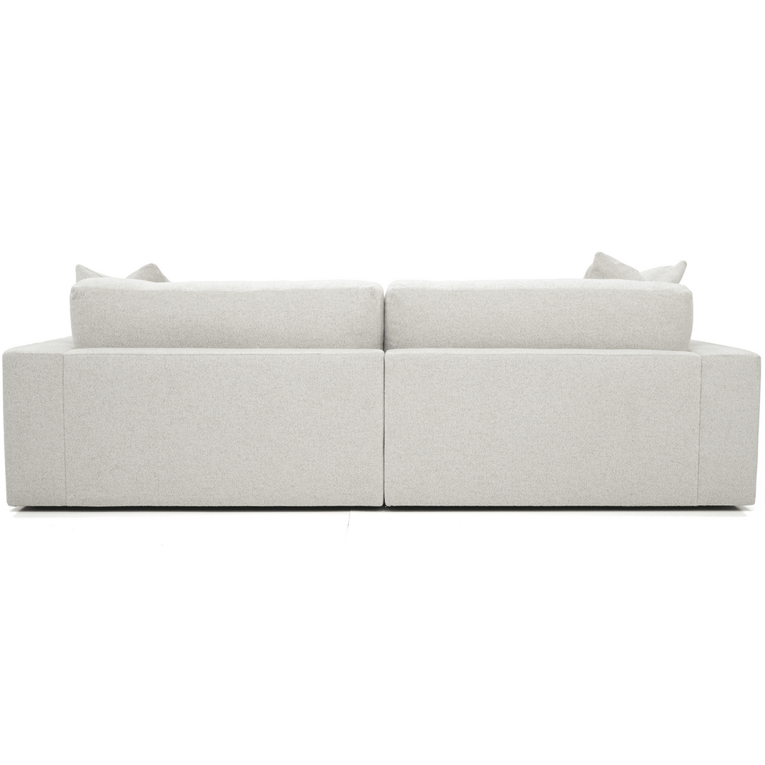 stevebackside white steve sofa by American leather silhouette back view.
